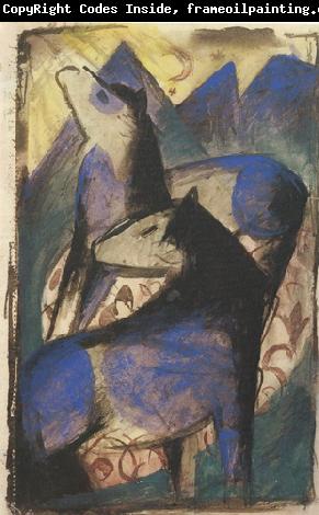 Franz Marc Two Blue Horses (mk34)